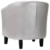 NNEVL Tub Chair Silver Faux Leather