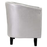 NNEVL Tub Chair Silver Faux Leather