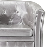 NNEVL Tub Chair Silver Faux Leather