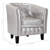NNEVL Tub Chair Silver Faux Leather