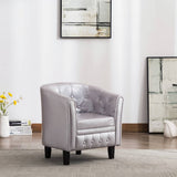 NNEVL Tub Chair Silver Faux Leather