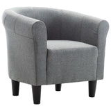 NNEVL 2 Piece Armchair and Stool Set Light Grey Fabric