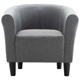 NNEVL 2 Piece Armchair and Stool Set Light Grey Fabric