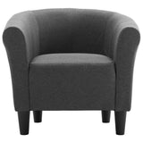 NNEVL 2 Piece Armchair and Stool Set Dark Grey Fabric