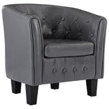 NNEVL Tub Chair Grey Faux Leather