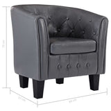 NNEVL Tub Chair Grey Faux Leather