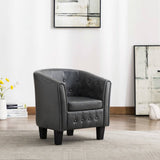 NNEVL Tub Chair Grey Faux Leather
