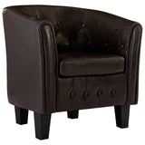 NNEVL Tub Chair Brown Faux Leather