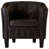 NNEVL Tub Chair Brown Faux Leather