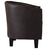 NNEVL Tub Chair Brown Faux Leather