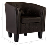 NNEVL Tub Chair Brown Faux Leather