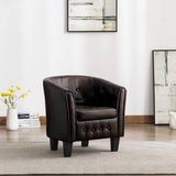 NNEVL Tub Chair Brown Faux Leather