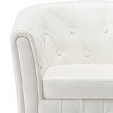 NNEVL Tub Chair White Faux Leather