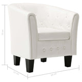 NNEVL Tub Chair White Faux Leather