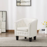 NNEVL Tub Chair White Faux Leather