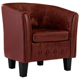 NNEVL Tub Chair Wine Red Faux Leather