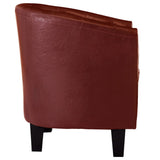 NNEVL Tub Chair Wine Red Faux Leather