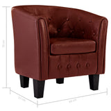 NNEVL Tub Chair Wine Red Faux Leather