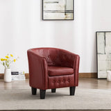 NNEVL Tub Chair Wine Red Faux Leather