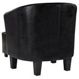 NNEVL Tub Chair with Footstool Black Faux Leather