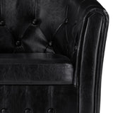 NNEVL Tub Chair with Footstool Black Faux Leather