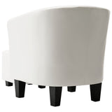 NNEVL Tub Chair with Footstool White Faux Leather