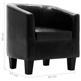 NNEVL Tub Chair Black Faux Leather