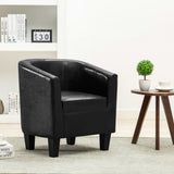 NNEVL Tub Chair Black Faux Leather