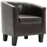 NNEVL Tub Chair Dark Brown Faux Leather