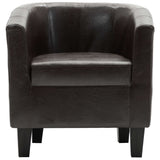 NNEVL Tub Chair Dark Brown Faux Leather