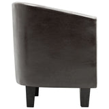 NNEVL Tub Chair Dark Brown Faux Leather