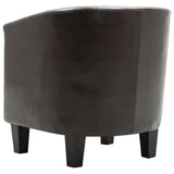 NNEVL Tub Chair Dark Brown Faux Leather