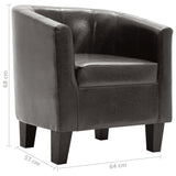 NNEVL Tub Chair Dark Brown Faux Leather