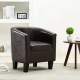 NNEVL Tub Chair Dark Brown Faux Leather