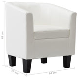 NNEVL Tub Chair White Faux Leather