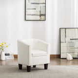 NNEVL Tub Chair White Faux Leather