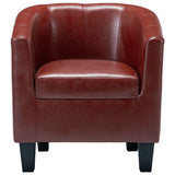 NNEVL Tub Chair Wine Red Faux Leather