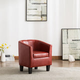 NNEVL Tub Chair Wine Red Faux Leather