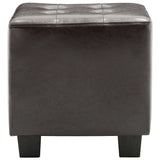 NNEVL Tub Chair with Footstool Dark Brown Faux Leather