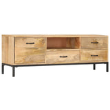 NNEVL TV Cabinet 130x30x45 cm Solid Mango Wood