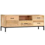 NNEVL TV Cabinet 130x30x45 cm Solid Mango Wood