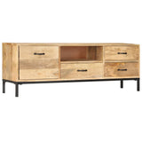 NNEVL TV Cabinet 130x30x45 cm Solid Mango Wood