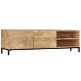 NNEVL TV Cabinet 145x30x41 cm Solid Mango Wood