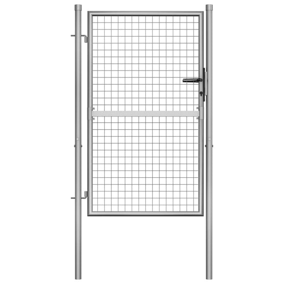 NNEVL Garden Gate Galvanised Steel 105x175 cm Silver
