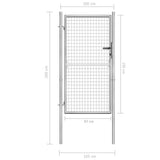 NNEVL Garden Gate Galvanised Steel 105x200 cm Silver