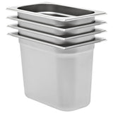 NNEVL Gastronorm Containers 4 pcs GN 1/4 200 mm Stainless Steel