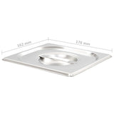 NNEVL Lids for  GN 1/6 Pan 8 pcs Stainless Steel