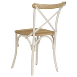 NNEVL Cross Chairs 2 pcs White Solid Mango Wood