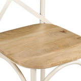 NNEVL Cross Chairs 2 pcs White Solid Mango Wood