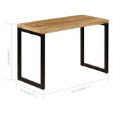 NNEVL Dining Table 115x55x76 cm Solid Mango Wood and Steel